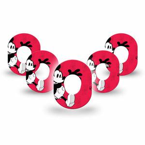 ExpressionMed Magical Mouse Dexcom G7 Mini Tape, Dexcom Stelo Glucose Biosensor System,  5-Pack Vintage Mickey Mouse Patch Continuous Glucose Monitor Design