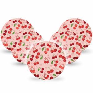 ExpressionMed Cherries Freestyle Libre and Libre 2 Plus Overpatch, Abbott Lingo, 5-Pack Tape Summer Fruit, Fixing Ring Patch CGM Design