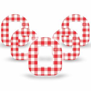 ExpressionMed Red Gingham Tandem Mobi, 5-Pack Classic red gingham Decorative Patch For Pump