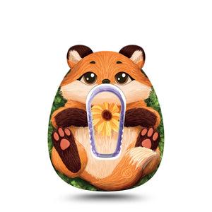 ExpressionMed Fox Dexcom G6 Sticker and Tape  Orange Fox, Vinyl Sticker and Tape Design CGM Design