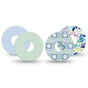 ExpressionMed Soft Balance Freestyle Libre 3 and Libre 3 Plus, 4-Pack Tape Solid and floral mix Best Covers for CGM