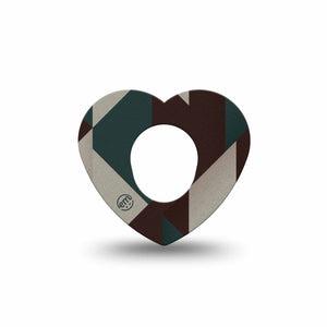 ExpressionMed Timberline  Dexcom G7 and Dexcom Stelo Glucose Biosensor System Heart, Single Tape Textile triangles Decorative Patch for CGM