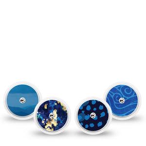 ExpressionMed Deep Currents Variety Pack Freestyle Libre and Libre 2 Plus Sticker, Abbott Lingo, 4-pack Sticker Variety, Vampire Bats, Vinyl Graphics Continuous Glucose Monitor Design