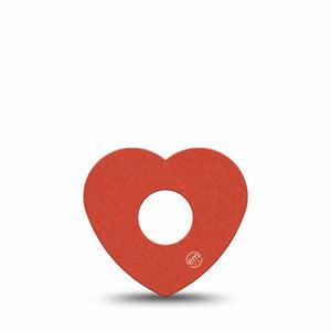 ExpressionMed Cherry Red Freestyle Libre 3 and Libre 3 Plus Heart Shape Tape, Single Tape Basic Color, Patch CGM Design