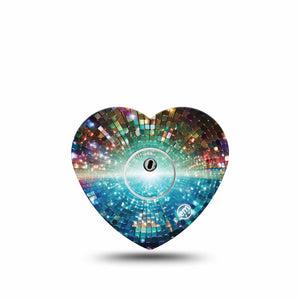 ExpressionMed Disco Lights Freestyle Libre 3 and Libre 3 Plus Heart, Single Tape and Single Sticker Graphic light pattern Patch for CGM
