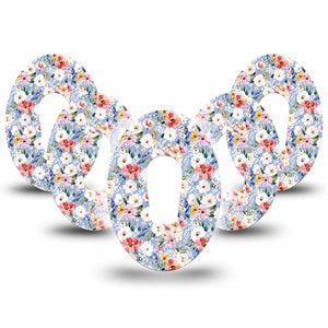 ExpressionMed Petal Breeze Dexcom G6, 5-Pack Fresh florals Best Covers for CGM