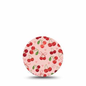 ExpressionMed Cherries Freestyle Libre 3 and Libre 3 Plus Overpatch, Single Tape Cute Cherries, Adhesive Patch CGM Design