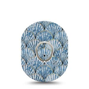 ExpressionMed Seashells Dexcom G7 Sticker and Tape, Dexcom Stelo Glucose Biosensor System,  Summertime Sea Shells, Vinyl Sticker and Tape Pairing Continuous Glucose Monitor Design