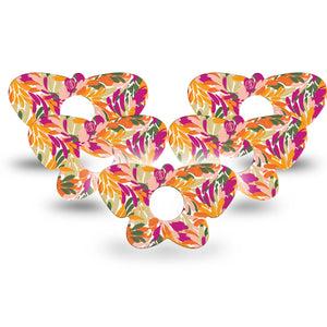 ExpressionMed Retro Brush Stroke Freestyle Libre 3 and Libre 3 Plus Butterfly Shape Tape 5-Pack Tape Vivid-Toned Painted Stroke, Overlay Patch CGM Design