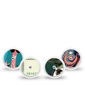 ExpressionMed Action Crew Variety Pack Variety Pack Freestyle Libre and Libre 2 Plus Sticker, Abbott Lingo, 4-Pack Sticker Variety Cool Animal Characters, Vinyl Graphics Continuous Glucose Monitor Design