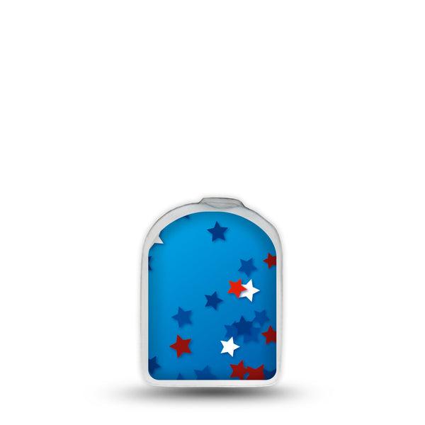 ExpressionMed Confetti Stars Omnipod Surface Center Sticker Single Sticker Only American Confetti Stars, Vinyl Decoration Pump Design