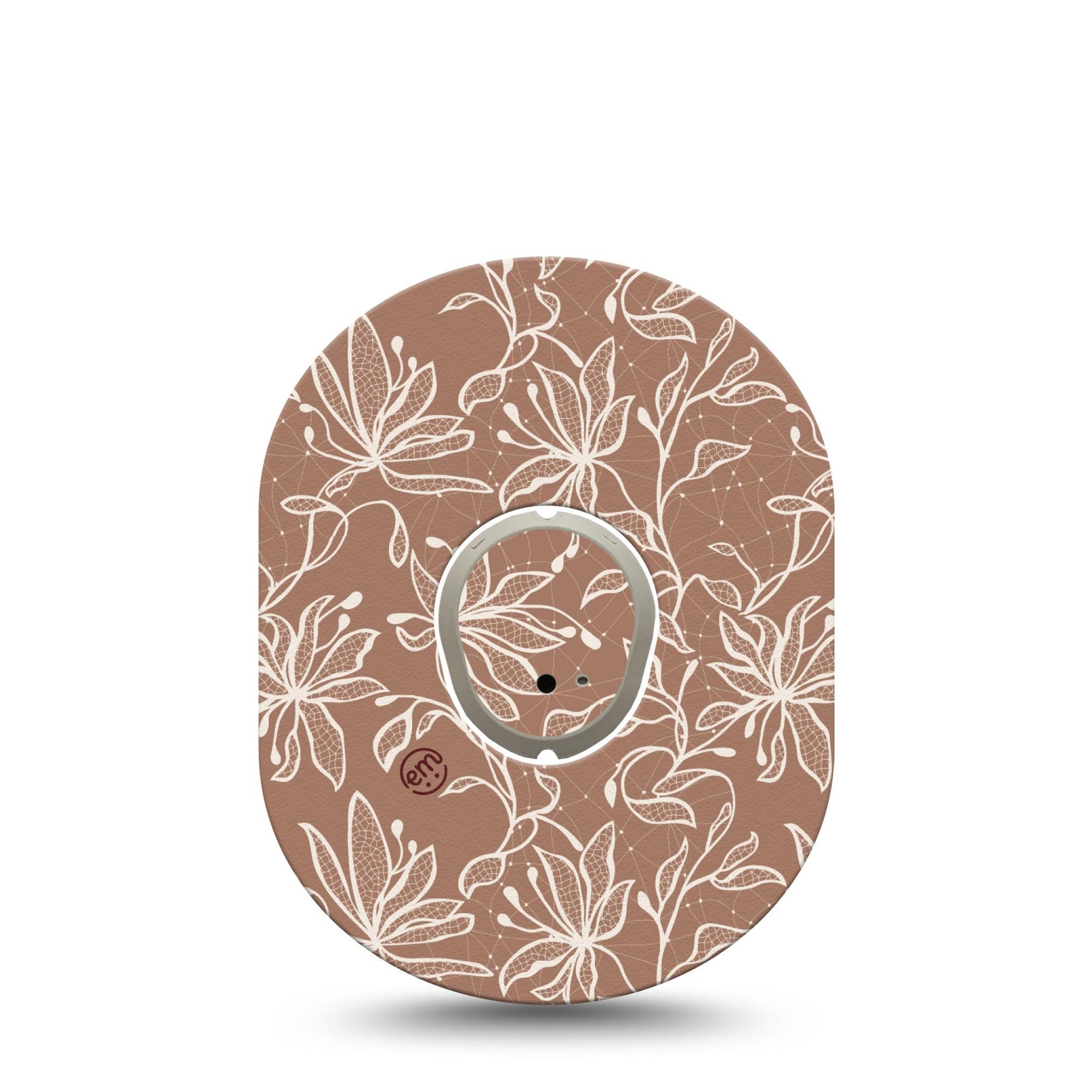 ExpressionMed Mocha Mousse Lace Dexcom G7 Tape, Dexcom Stelo Glucose Biosensor System, Single Tape and Single Sticker Pantone Color Of The Year, Overlay Tape CGM Design