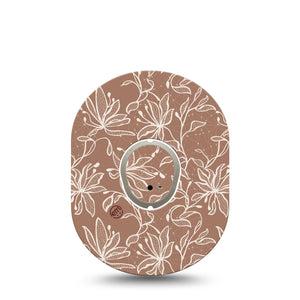 ExpressionMed Mocha Mousse Lace Dexcom G7 Tape, Dexcom Stelo Glucose Biosensor System, Single Tape and Single Sticker Pantone Color Of The Year, Overlay Tape CGM Design