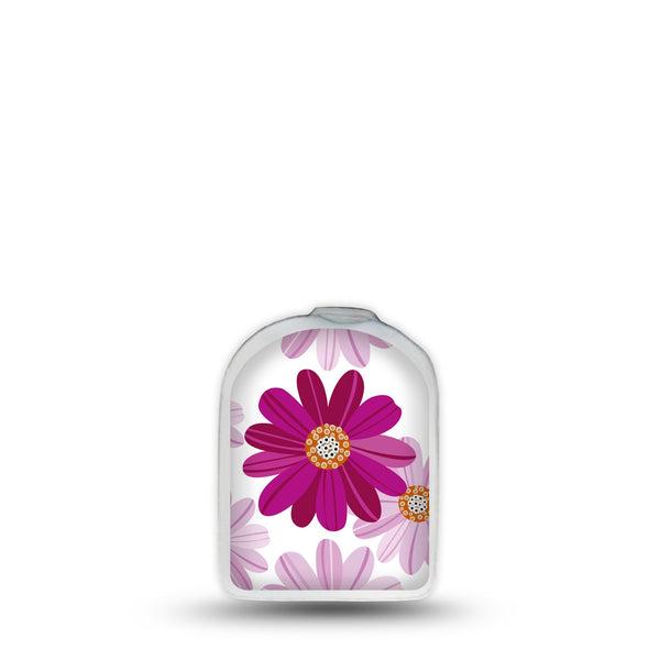 ExpressionMed Brilliant Daisies Omnipod Surface Center Sticker Single Sticker Mauve Daisy Print Themed Vinyl Decoration Pump Design