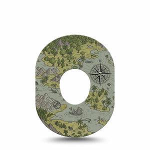 ExpressionMed Navigation Dexcom G7 Tape, Dexcom Stelo Glucose Biosensor System, Single Tape Fantasy Map, Overlay Tape CGM Design