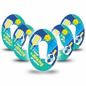 ExpressionMed Pickleball Dexcom G6 Tape 5-Pack Playful Pickleball Dink Inspired Plaster CGM Design