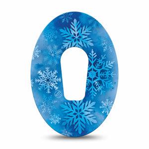 ExpressionMed Falling Snow Dexcom G6 Tape, Single Tape Frozen Crystals, Plaster Continuous Glucose Monitor Design