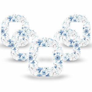 ExpressionMed Cute Blue Flowers Tandem Mobi Tape 5-Pack Tape Charming Flowers Adhesive Tape Pump Design