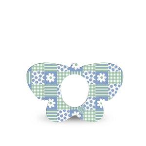 ExpressionMed Patchwork Flowers Dexcom G7 and Dexcom Stelo Glucose Biosensor System Butterfly, Single Tape Spring patchwork Overlay Tape for CGM