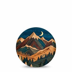 ExpressionMed Wood Mountains Dexcom G7 and Dexcom Stelo Glucose Biosensor System OverPatch, Single Tape mountain wood pattern Adhesive Tape for CGM