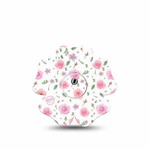ExpressionMed Pastel Flower Freestyle Libre 3 and Libre 3 Plus Flower Shape Tape Single Tape and Single Sticker Soft Petals, Plaster CGM Design
