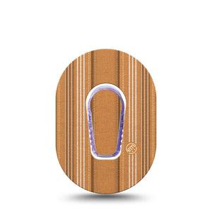 ExpressionMed Golden Oxford Dexcom G6 Mini, Single Tape and Single Sticker Striped  Waterproof Adhesive Tape for CGM