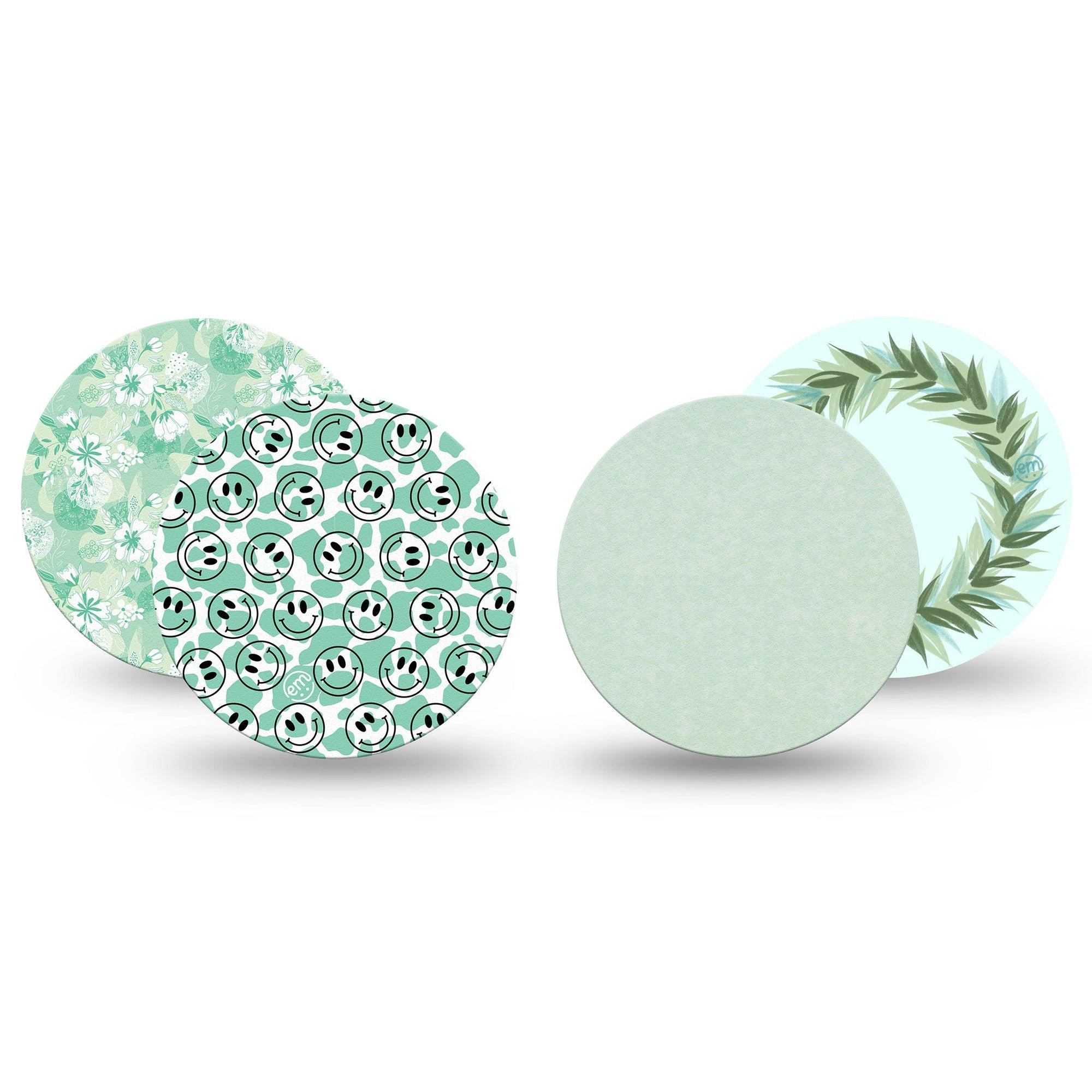 ExpressionMed Pistachio Whirl Variety Pack Dexcom G7 Overpatch, Dexcom Stelo Glucose Biosensor System, 4-Pack Tape Variety, Summer Green Hues, Overlay Tape CGM Design