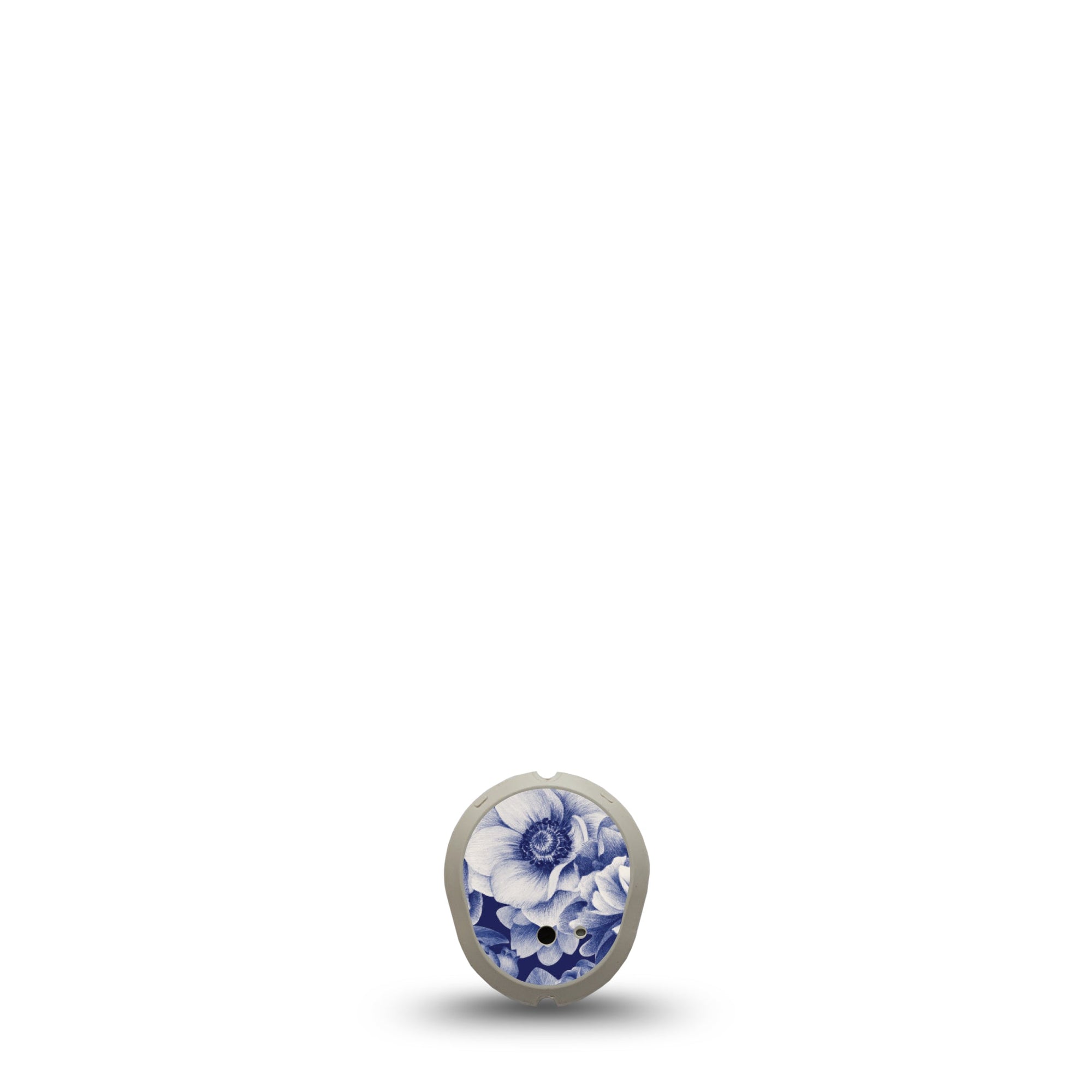 ExpressionMed Moody Blues Dexcom G7 and Stelo Sticker, Dexcom Stelo Glucose Biosensor System, Single Sticker Only Neutral Blue Gray Flower Garden, Vinyl Decoration Continuous Glucose Monitor Design