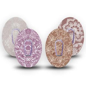 ExpressionMed Cocoa Veil Variety Pack Dexcom G6 Sticker and Tape  Muted Tone Florals, Vinyl Sticker and Tape Design CGM Design