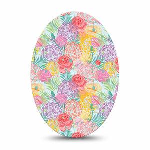 ExpressionMed Spring Flowers Medtronic Guardian Enlite Universal Oval, Single Tape Pastel bouquet Vinyl Decoration for CGM