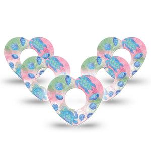 ExpressionMed Turtley One-derful Infusion Heart, 10-Pack Girly beachy motifs Adhesive Tape For Pump