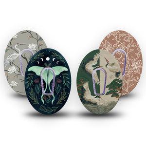 ExpressionMed Earth Tones Dexcom G6, tape and sticker  Calming swans and florals Waterproof Plaster for Continuous Glucose Monitor