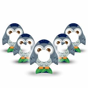 ExpressionMed Hootie the Owl Freestyle Libre 2 Evolve Shape Tape, Abbott Lingo, 5-Pack Halloween Illustrated Owl Plaster Continuous Glucose Monitor Design