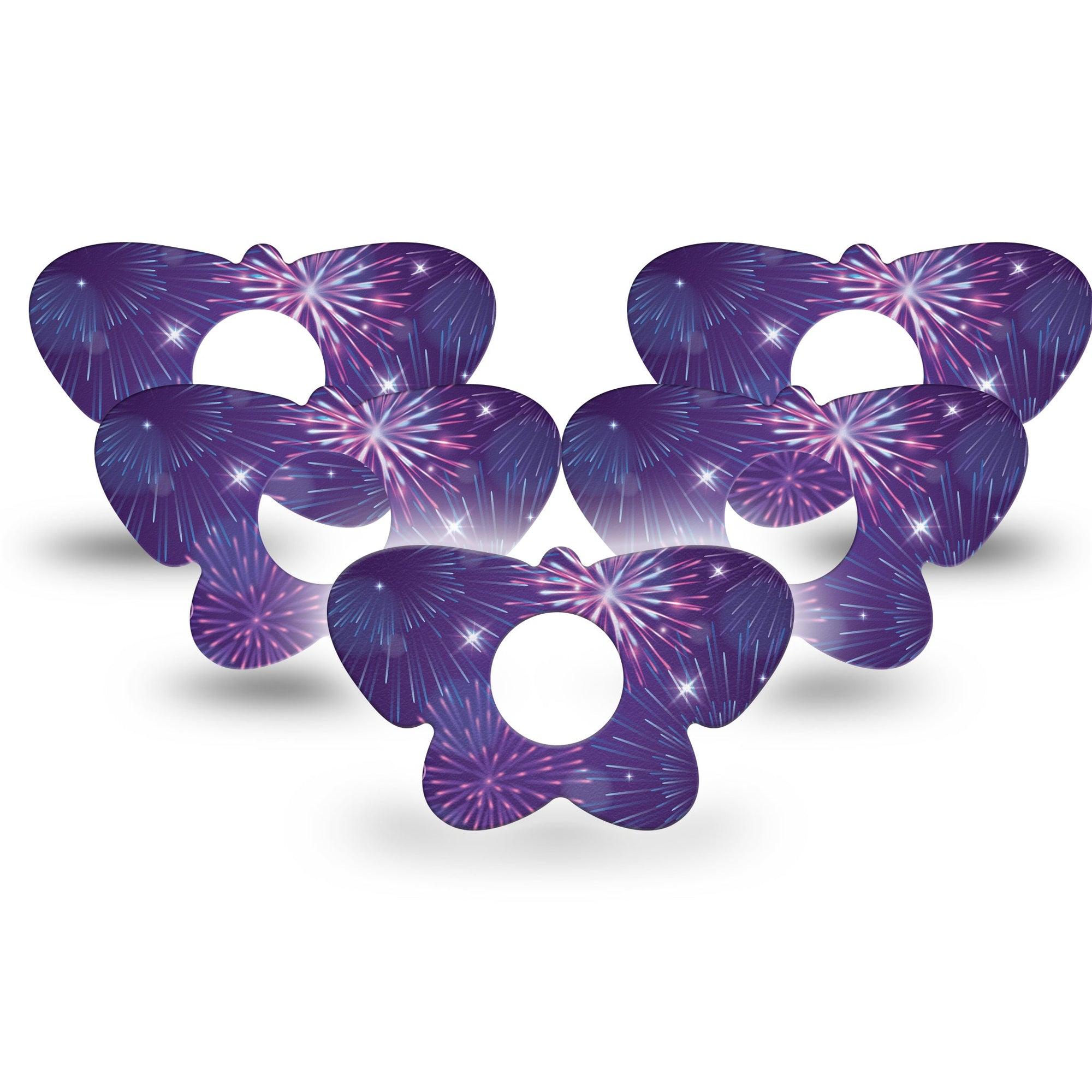 ExpressionMed New Years Celebration Infusion Set Butterfly Shape Tape 10-Pack Tape New Year's Eve, Plaster Continuous Glucose Monitor Design