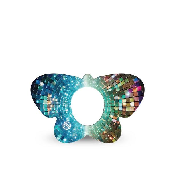 ExpressionMed Disco Lights Dexcom G7 and Dexcom Stelo Glucose Biosensor System Butterfly, Single Tape Abstract light pattern Overlay Tape for CGM