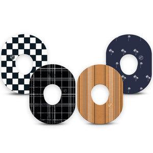 ExpressionMed Everyday Classic Dexcom G7 and Dexcom Stelo Glucose Biosensor System, 4-Pack Tape Basic color prints Fixing Ring Tape for Continuous Glucose Monitor