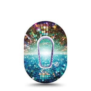 ExpressionMed Disco Lights Dexcom G6 Mini, Single Tape and Single Sticker Retro glow design Waterproof Adhesive Tape for CGM