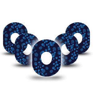 ExpressionMed Blue Drops Dexcom G7 Tape, Dexcom Stelo Glucose Biosensor System, 5-Pack Tape Drops Of Blue Inspired, Overlay Tape CGM Design