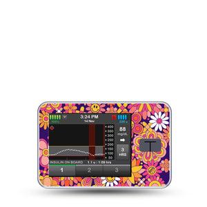 ExpressionMed Groovy Tandem T-Slim Sticker Single Sticker Retro Orange Pink Sunflowers Vinyl Graphics Pump Design