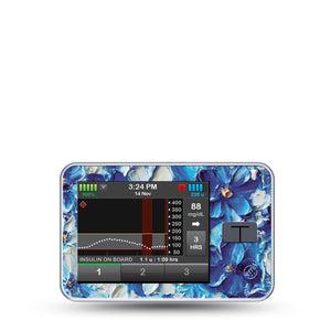 ExpressionMed Blue Paint Tandem T-Slim Sticker Single Sticker Only Vivid Blue And White Petals, Vinyl Decoration Pump Design