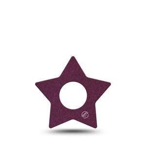 ExpressionMed Wine Red Infusion Set Star Shape Tape, 5-Pack Tape Solid Color, Fixing Ring Patch Continuous Glucose Monitor Design