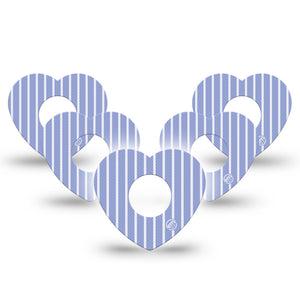 ExpressionMed Blue Stripes Infusion Heart, 10-Pack Classic summer stripe pattern Adhesive Tape For Pump