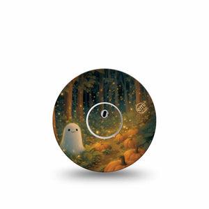 ExpressionMed Woodland Ghost Freestyle Libre 3 and Libre 3 Plus, Single Tape and Single Sticker Halloween ghost aesthetic Accessories for Continuous Glucose Monitor