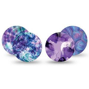 ExpressionMed Purple Dreams Freestyle Libre Overpatch, Abbott Lingo,  4-Pack Magical Purple Hues Fixing Ring Patch CGM Design