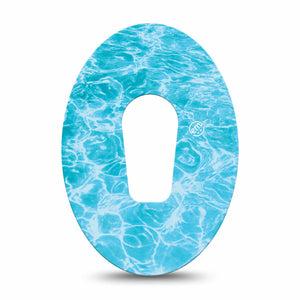 ExpressionMed Sunlit Water Dexcom G6, Single Tape Blue water Fixing Ring Tape for Continuous Glucose Monitor