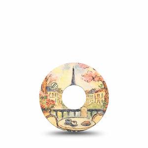 ExpressionMed Café Terrace Freestyle Libre 3 and Libre 3 Plus, Single Tape Cafe in paris Overlay Patch for Continuous Glucose Monitor