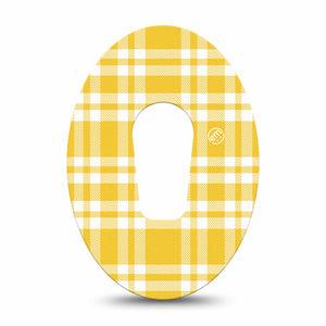 ExpressionMed yellow gingham Dexcom G6, Single Tape Golden yellow gingham Fixing Ring Tape for Continuous Glucose Monitor