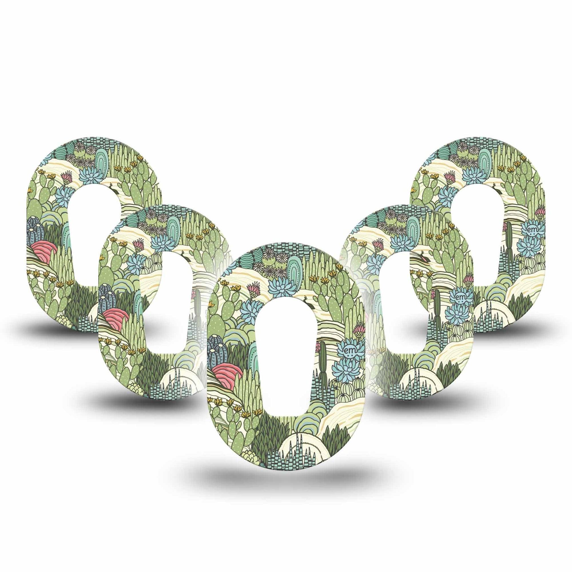 ExpressionMed Cactus Dexcom G6 Mini Tape 5-Pack Tape Desert Canyon Florals, Adhesive Tape CGM Design