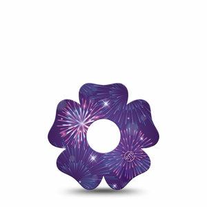 ExpressionMed New Years Celebration Freestyle Libre 3 Flower Shape Tape Single Tape Celebrating 2025 New Year, Plaster CGM Design