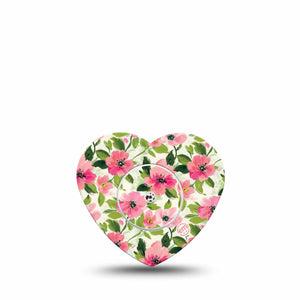 ExpressionMed Painter’s Cosmos Freestyle Libre, Libre 2 Plus, and Abbott Lingo Heart, Single Tape and Single Sticker Muted tone florals Decorative Adhesive Tape for CGM